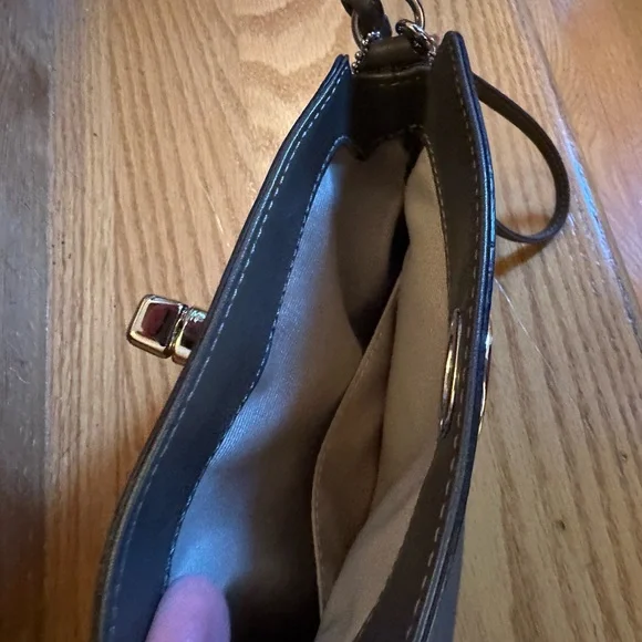 Coach Brown/beige Leather Wristlet - Picture 4 of 4